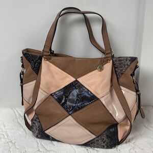 Big Buddha Large Patchwork Tote Shoulder Bag